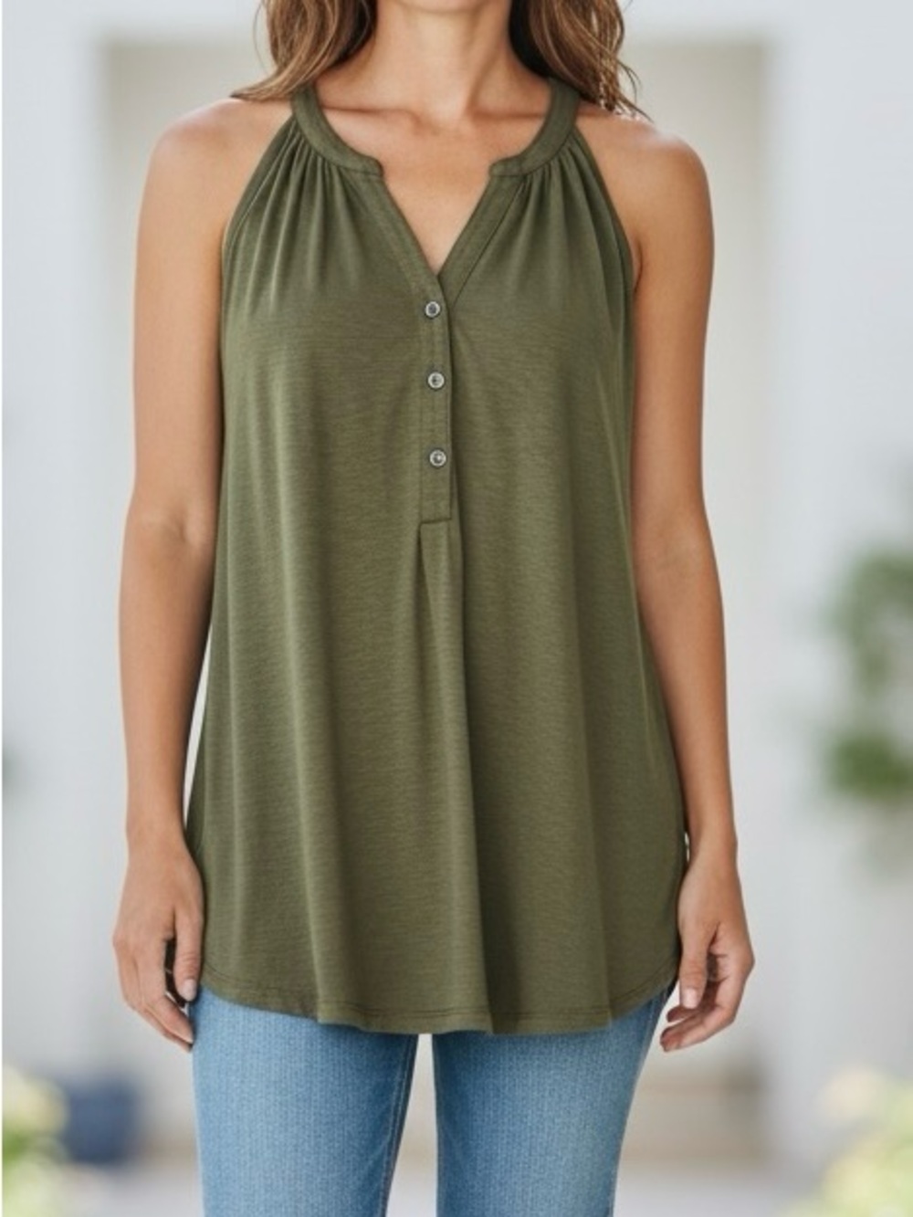 Comfy Henley Tank Top